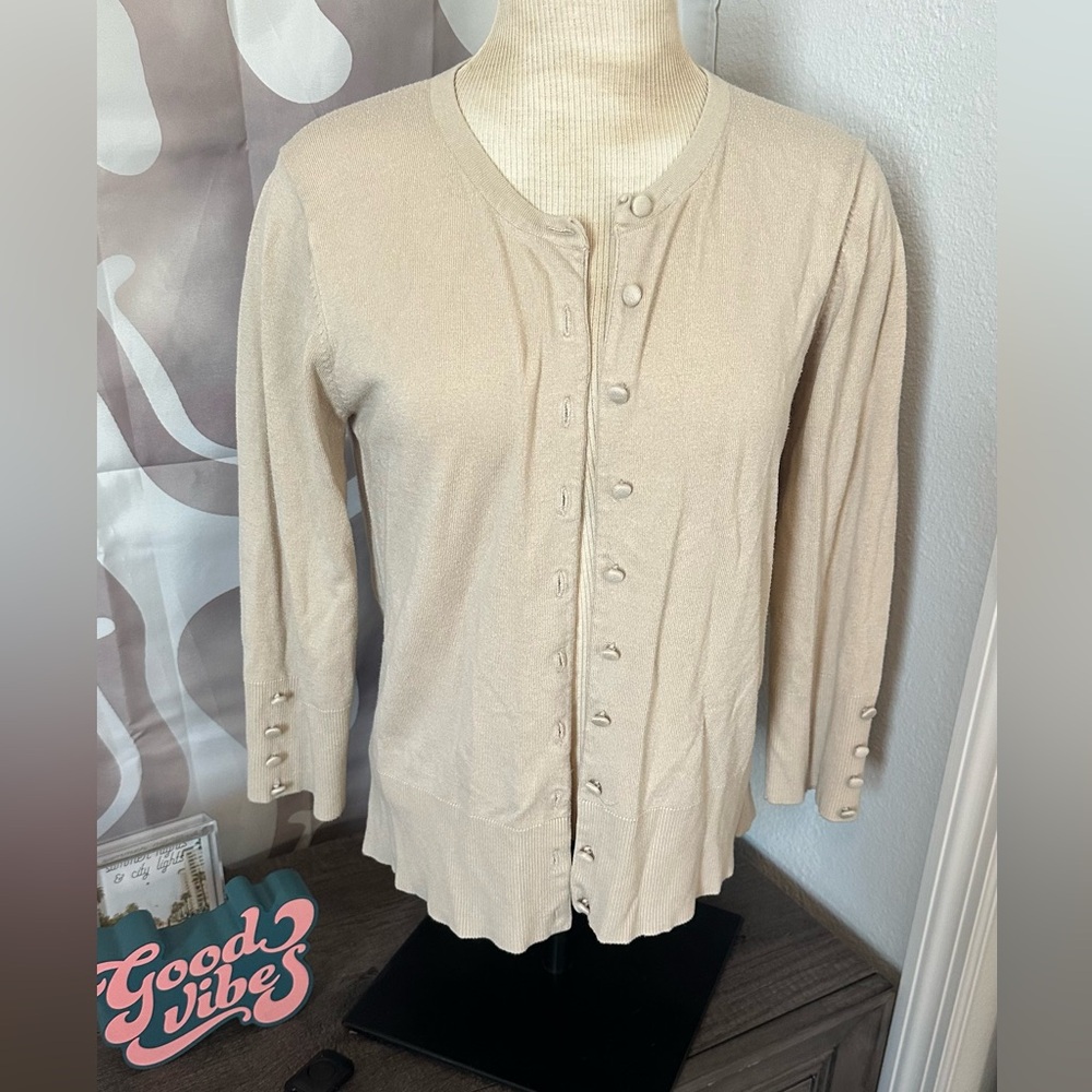 Cream Button-Up Cardigan